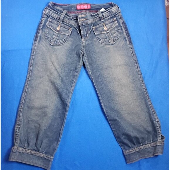 Glo Clothing Pants - Vintage GLO Jeans Size 3 Juniors Capri Classic Quality Denim Cuffed Retro